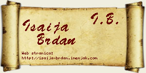 Isaija Brdan vizit kartica